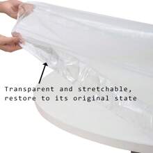 1pc Clear Transparent TPU Round Table Cover, Elastic Edge Easy Installation Round Protective Cover, Waterproof And Oil-Proof, Easy To Clean And Wipe, Suitable For Round Tables In Various Occasions Such As Restaurants, Coffee Tables, Bar Tables, Hotels And Outdoor Picnics, Suitable For All Seasons