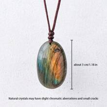 1PC Natural Crystal Black Tourmaline Labradorite Raw Stone Unpolished Gem Pendant Necklace Quartz Jewelry Women Necklace For Women Gifts