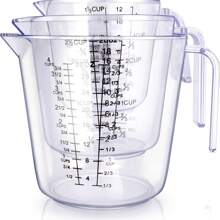 Plastic Measuring Jug, Measuring Cups,Measuring Cup Jugs For Baking Cooking, 150ML, 300ML, 600ML, Easy To Read Measurements, Cook With Accuracy 3PCS Kitchen Baking Measuring Cups, 150ml, 300ml, 600ml Set Plastic Measuring Cups, Cooking And Baking Seasoning Liquid Measuring Cups, Multiple Scale Identification, With Handle And Triangular Mouth