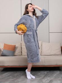 Grey Bathrobe, Suitable For Daily Wear Back To School