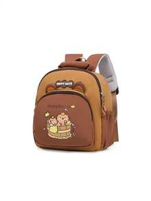 1pc Large Capacity Solid Color Football Printed Backpack, Fashionable And Popular Harajuku Style, Suitable For Children'S School Travel, Outdoor Sports, Daily Use, Zipper Closure Adjustable Shoulder Strap, The Best Choice For Giving Gifts To Friends And Family. - Multicolor - View 4