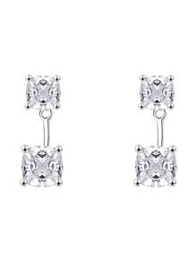 GAGAFEEL 1 Paar exquisite, elegante und modische S925 Sterling Silber Ohrringe, besetzt mit kubischem Zirkonia für den täglichen Gebrauch von Frauen, Schmuck, Feiertagsgeschenke, Schmuck und Muttertagsgeschenke