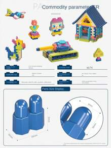 Giocattolo di costruzione per bambini, mini mattoncini da costruzione, giocattolo interattivo genitore-figlio, giocattolo educativo per bambini, sviluppa abilità manuali, regalo di compleanno, regalo di vacanza, regalo di Ognissanti, regalo di Natale (colore casuale, la misurazione manuale potrebbe avere leggere deviazioni)