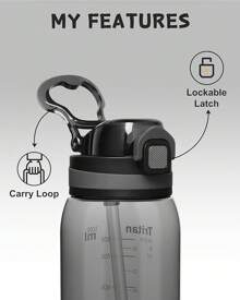 Opard 30oz/32oz Sports Water Bottle With Leak Proof Flip Top Lid Tritan Reusable Plastic For Gym And Outdoor, Travel Water Bottle With Straw