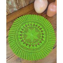 Round Tablecloth P Primavera Plain 60cm Handmade - Pistachio Green - View 2