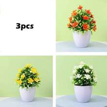 1 Peça Conjunto de Miniaturas com Vaso, Plantas Artificiais, Pequenas Flores em Vaso, Bolas de Grama, Bonsai, Decoração para Casa para Mesa da Sala de Estar, Presentes para o Dia dos Namorados, Natal, Halloween