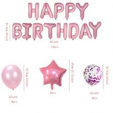 25pcs 16-Inch Birthday Letter & Star Balloons Set Party Decorations - Multicolor - View 5