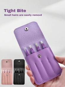 4PCS Stainless Steel Colored Tweezers Set, High-Precision Portable Eyebrow Shaping And Hair Removal Tool Set, Eyebrow Shaping And Hair Removal Beauty Makeup Tools, Purple, Pink And Black Three Colors For You To Choose (1PC/4PCS),Due To Different Production Batches, The Protective Lining In The Packaging Bag Is Placed Randomly And Does Not Affect The Use