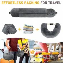 1 pezzo di cuscino da viaggio imbottibile per bagagli extra, con dimensioni del collo regolabili, imbottito con vestiti senza costi aggiuntivi per il bagaglio, accessorio essenziale con morbida fodera in velluto senza riempitivo