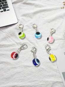 Colorful Evil Eye Keychain Amulet Lucky Alloy Key Chain,Meaning Good Luck And Warding Off Bad Luck, Bag Backpack Charm Car Key Pendant Friends Souvenir Gift, Ideal Gifts For Friends, Classmates, Couples, And Family(6 Color To Choose From) ﻿ - Multicolor - View 4