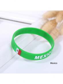 1 pieza Pulsera conmemorativa de fans del fútbol europeo, pulsera multinacional, recuerdo pequeño de la Copa del Mundo, pulsera deportiva con bandera alrededor de la muñeca