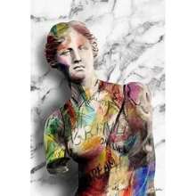 1pc Wall Arts Posters Optional Frame Modern Canvas Posters, David Statue Graffiti Art Canvas Painting David Head Sculpture Posters And Print Street Wall Arts Picture Room Decoration, Frameless ,Wall Art With Frame
