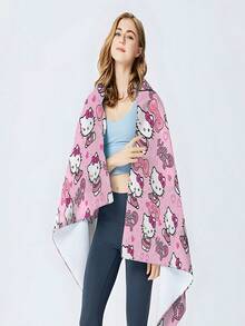 1pc Customized Sanrio Hello Kitty Theme Bath Towel, Officially Licensed, Personalized Print Name, Ultra Soft Microfiber, Quick Drying, High Absorbency, Soft, Modern Style, Suitable For Bathroom, Swimming Pool, Beach, Home And Kitchen Decor Beach Essentials Back To School Shower Towels For Beaty Salon, Hotel Sports,Home Essentials, Towel, Skin Care