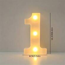 1PC 16cm LED Letter Light, Luminous Letter And Number Night Light, Suitable For Home, Bar, Wedding, Birthday Party Decoration