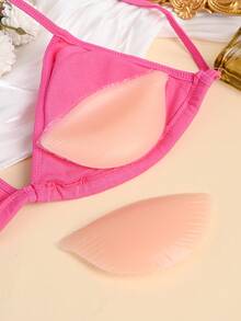 2pcs Silicone Push-Up Bra Inserts, Creates Lifting & Cleavage Effect, Reusable Invisible Bra Cups For Bras, Swimwear, Bikini, Help Boost & Uplift Bust, Washable Silicone Material, Bra Accessories For Evening Gowns & Party Wear