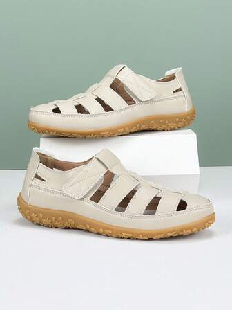 Salkin 时尚复古夏季女士凉鞋，纯色简约露趾，带来舒适的户外感觉，平底凉鞋，仿皮芭蕾平底鞋，尺码偏小，建议订购大一码，夏季返校鞋，学院风，防滑休闲户外步行鞋，柔软舒适的皮革，适合搭配牛仔裤、裙子、节日礼物、度假风格