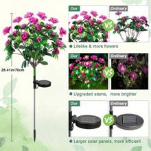 1 Peça Luz Solar de Flor de Rododendro - Decoração de Jardim Externa com LED, Luminária de Piso de Pátio Eficiente em Energia com Pétalas Refletivas Multicoloridas, Iluminação Solar para Caminho para Ambientação Noturna, Luzes de Jardim Noturno | Design de Luz Floral