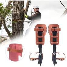 HOHOBLA Adjustable Tree Climbing Spikes Set, Steel Pole Climbing Spurs, Forged Climber Gaffs Tools With Adjustable Leather Strap For Felling Trees, Picking Fruit, Hanging Objects - 黑色 - 查看 2