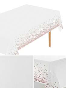 1pc Disposable Plastic Tablecloth, Waterproof And Stain-Resistant, Decorative Home Item