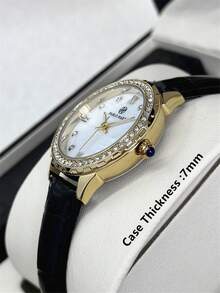 Pablo Raez 1 件 18K 金珠宝女士腕表奢华夏季配饰水晶正装手表不锈钢 IPG 镀金表壳优雅顶级全新设计手链石英钟女士时尚外壳白色表面带钻石显示罗马数字高品质女士流行腕表