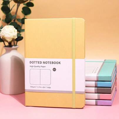 Macaron A5 Deluxe Edition Dot Matrix Bound Notebook, Business Office Notebook, Creative Notebook, Minimalist Notebook, Suitable For Boys, Girls, Students, Daily Gifts, Office Writing, And Daily Commemoration,School Supplies,Back To School