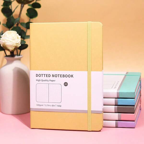 Cahier relié point à matrice A5 Édition Deluxe Macaron, cahier d'entreprise, cahier créatif, cahier minimaliste, convient aux garçons, aux filles, aux étudiants, aux cadeaux quotidiens, à l'écriture de bureau et aux commémorations quotidiennes, fournitures scolaires, rentrée des classes