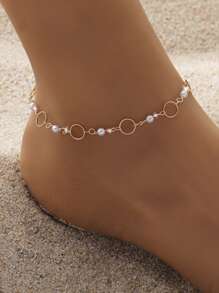 1pc Elegant Fashionable Sparkly Micro-Inlaid Water Rhinestone Multi-Layer Hollow Heart Water Drop Pendant Anklet For Women, Suitable For Festivals, Parties And Daily Outings