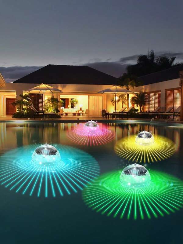 1 pezzo Luce galleggiante per piscina alimentata a energia solare, LED con cambio colore