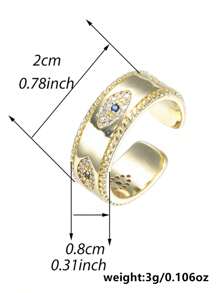 1pc Fashionable Vintage Devil's Eye Unique Design Open Ring