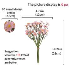 6/30 Peças Flores de Margarida Artificiais - Margaridas de Tecido Falso, Decoração de Flores Silvestres de Primavera para Festa, Casa e Escritório, Casamento e Noivado, Sem Vaso Incluído, Decoração de Casa, Sala de Estar, Dia da Mãe, Decoração de Mesa, Decoração de Outono