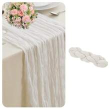 Cheesecloth Table Runner, Suitable For Bridal Shower Decorations, Weddings, Thanksgiving, Christmas, And Birthday Celebrations. Cheesecloth Spring Table Runner For Shower Bridal Wedding Decoration Gauze Rustic Table Runner For Party First Communion Centerpiece Engagement.