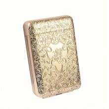 1pc Metal Vintage Cigarette Case, Triple Open Cigarette Box, Fashionable Gentlemen Style, Holds 20 Regular/16 King Size Cigarettes, Unisex Portable Metal Cigarette Case, Engraved Cigarette Box With Anti-Crush Design