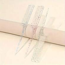 1pc Transparent Glitter Rat Tail Comb Plastic Hair Styling Comb Hairdressing Comb - Multicolor - View 1