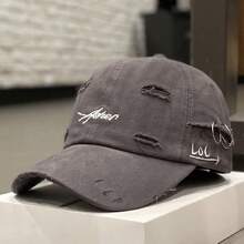1 pieza Gorra tipo snapback con estilo retro desgastado y suave, gorra de béisbol de moda coreana minimalista personalizada y con protección solar para primavera/verano. Incluye instrucciones de cuidado si la gorra se recibe ligeramente aplastada.