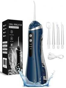 Irrigador oral portátil inalámbrico recargable con 3 modos, limpiador dental a chorro de agua apto para viajes y uso en el hogar