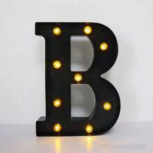 21.8cm LED Black Illuminated Letter & Number Decorative Light, Warm White, Battery Powered (Batteries Not Included), Suitable For Christmas Party Decor, Birthday Party, Baby Shower Decoration - Black - View 43