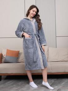 Grey Bathrobe, Suitable For Daily Wear Back To School