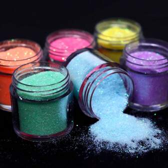 6 Bottles Shiny Iridescent Resin Glitter Filling Material, Sparkly Epoxy Resin Pigment Powder, For DIY Crafts, Jewellery, Epoxy Resin Shaker Filler