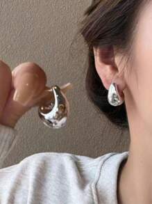 2 pièces Boucles d'oreilles en forme de goutte d'eau, style européen et américain, simple et géométrique, en acrylique pour un port casual quotidien