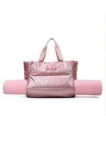 1pc Women's Personalized Pearlescent Colorful Yoga Bag, Multi-Function Travel Bag Fashion Versatile Shoulder Bag, Wet And Dry Separation Fitness Bag With Large Capacity For Yoga Mat Storage, Luggage Bag For Business Trip And Travel, Embroidered Custom Letter Bag, Multi-Functional Portable Handbag And Carry-On Bag, Gift For Family, Friends, Mother, Can Be Used As Mother's Day, Valentine's Day, Nurse's Day, Christmas, Birthday Gifts