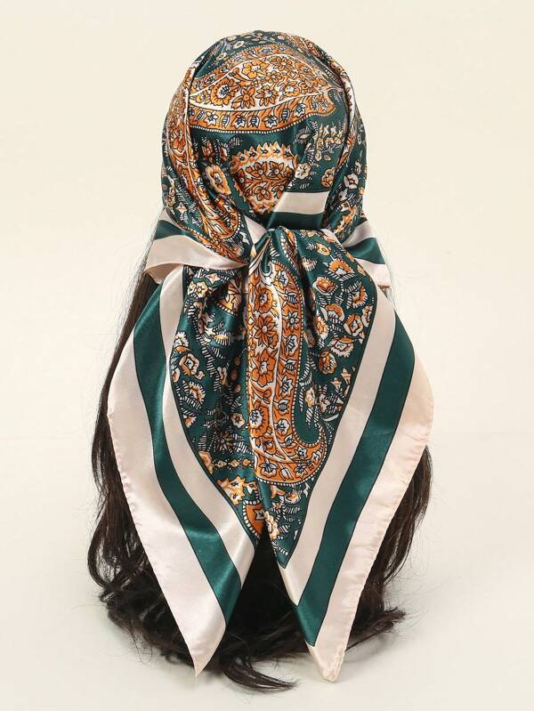 1pc Casual Bandana Scarf With Paisley Printing
