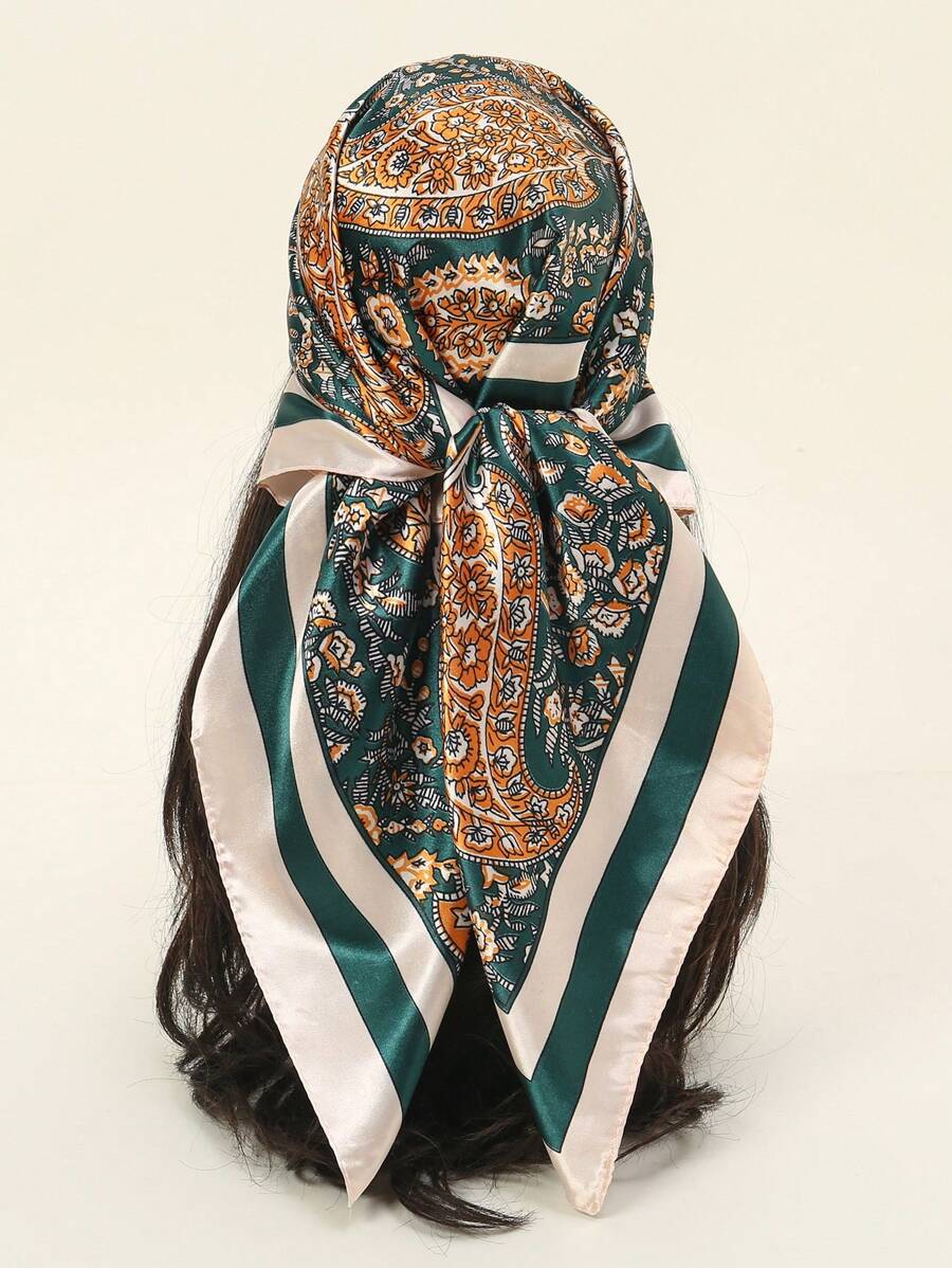 1 pieza Pañuelo casual con estampado de paisley