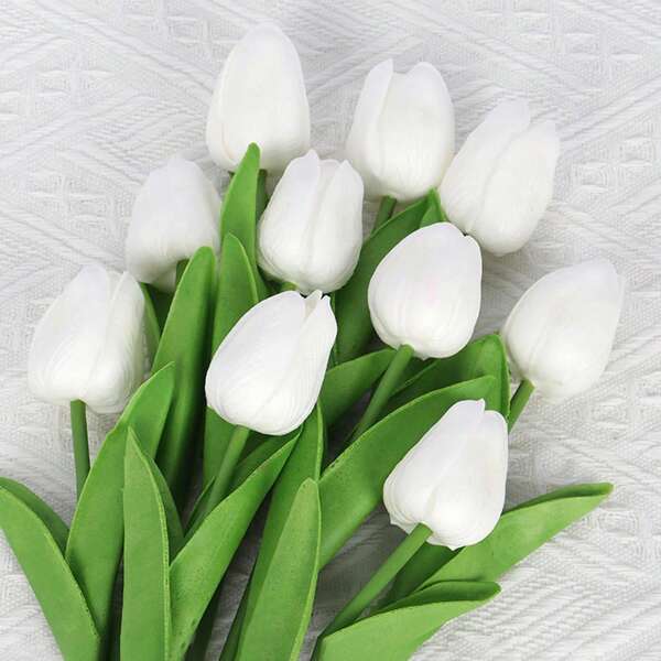 1pc/5pcs/10pcs Miniature PU Plastic Tulip Artificial Flowers, Lifelike Decor For Home, Cafe, Garden, Patio, Suitable For Spring & Summer Decoration