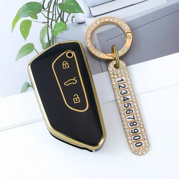 TPU Car Remote Key Fob Case Cover Shell For For VW For Golf 8 For MK8 For ID-4 For ID-6, For Skoda For Octavia For A8 For Seat For Leon FR For MK4 For Cupra Fashionable And Keybags Suitable For Girls