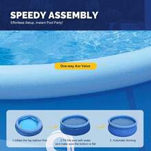 Inflatable Above Ground Pool, Outdoor Top Ring Blow Up Pool Easy Set - Màu xanh lam - Xem 4