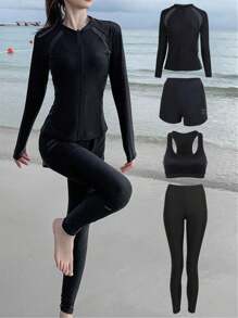 4pcs Long Sleeve And Long Pants Beach Diving Suit Set