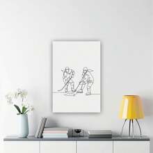 Girl Hockey Wall Print Female Hockey Wall Art Minimalist Hockey Poster Hockey Gift For Her Hockey Poster Poster Canvas Wall Art For Bedroom Decor Bar Office Room Decor Gift - Beige - View 8