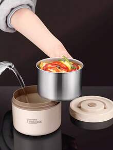 3件/4件/5件多层微波炉便携式保温食品容器午餐盒不锈钢便当盒隔热防漏热午餐袋套装