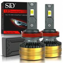 S&D 2pcs H1 H4 H7 LED Canbus H11 9005 HB3 9006 HB4 9012 Hir2 Car Headlight Bulb 20000LM Automobile Kit Turbo Lamp 12V