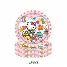 Sanrio 70pcs Sanrio Hello Kitty Party Supplies,Included Birthday Banner,Hanging Vortexs,Plates,Napkins,Tablecloth For Hello Kitty Birthday Party Decorations,For Hello Kitty Party Decorations,Hello Kitty Birthday Party Decorations,Hello Kitty Party Decorations